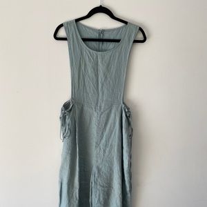 linen jumpsuit with adjustable ties